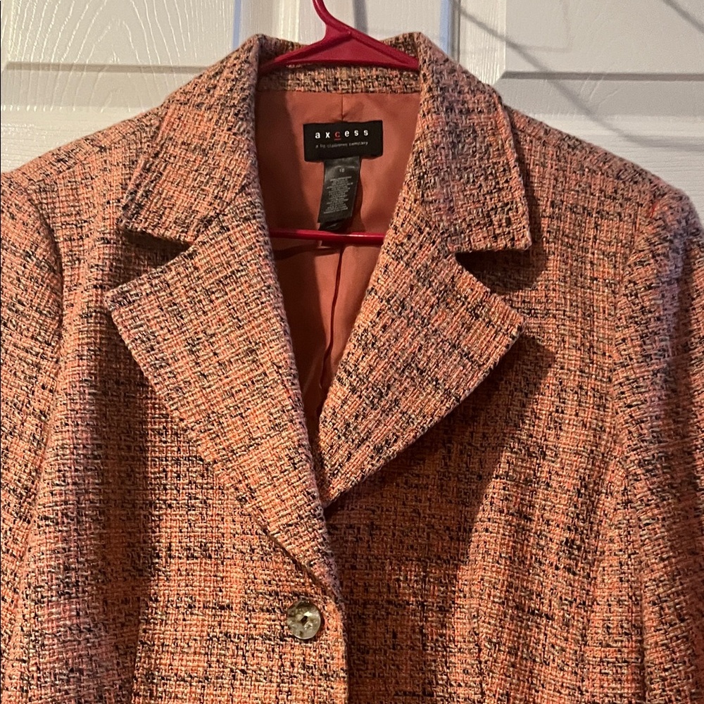 Liz Claiborne Women's Coral Tweed Blazer - Picture 6 of 7